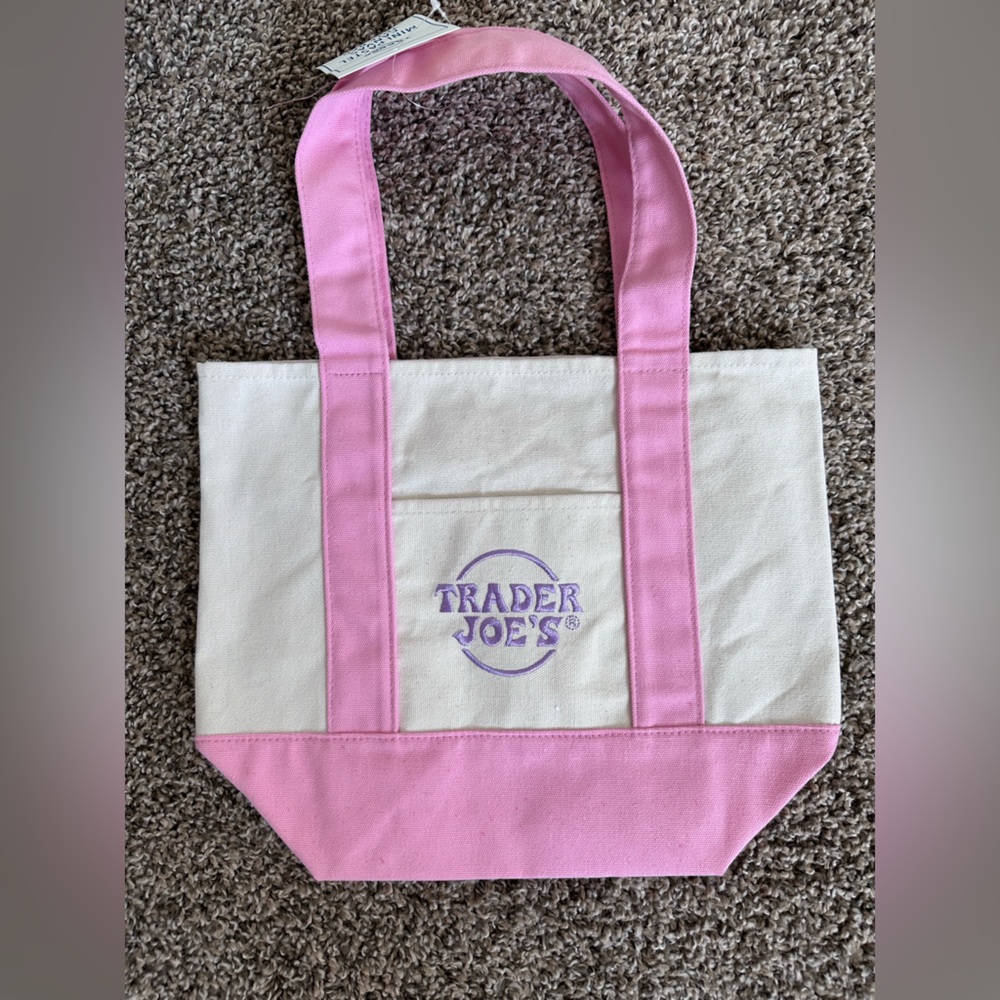 Trader Joe’sPink and Cream  Tote Bag